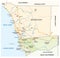 Road vector map of the cross-border agglomeration San Diego-Tijuana, Mexico, United States
