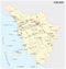 Road vector map of the Italian region Tuscany