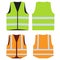 Road vest for safe work. Front and back side.