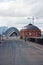 Road view on Clyde Auditorium concert hall in Glasgow