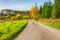 Road, village and sky