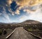 Road in vineyard in Lanzarote