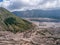 Road Way of The adventure driving mortocycle into Beautiful active Volcano mt Bromo