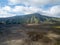 Road Way of The adventure driving mortocycle into Beautiful active Volcano mt Bromo