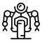 Road wheel robot icon, outline style