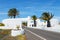 Road with white entry gate, Lanzarote Spain