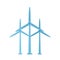 Road wind power plant icon, flat style