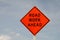 Road work ahead sign