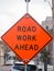 `Road Work Ahead` sign in New Oleans, LA, USA