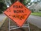 Road Work Ahead traffic sign, Tampa, Florida