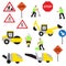 Road work icons or artworks elements set