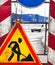 Road work. Traffic sign