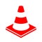 Road works cone vector icon