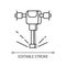 Road works perforator pixel perfect linear icon. Construction and demolition tool. Thin line customizable illustration