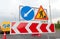 Road works signs