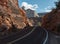Road through Zion National Park, Utah