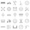 Roadbed icons set, outline style