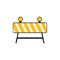 Roadblock hurdle road icon illustration for web. Isolated vector