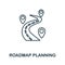 Roadmap Planning icon. Line element from production management collection. Linear Roadmap Planning icon sign for web