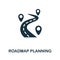 Roadmap Planning icon. Monochrome sign from production management collection. Creative Roadmap Planning icon
