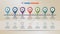 Roadmap timeline infographic with 7 steps, Vector Illustration