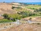 Roads and agrarian fields near Agrigento town