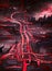 Roads of Evil - colorful digitally painted artwork