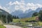 Roads in Italian alps in summer