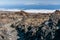 Roads and rocky lava of volcano Teide
