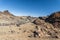 Roads and rocky lava of volcano Teide