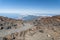Roads and rocky lava of volcano Teide