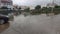 Roads in the town submerged by heavy rains