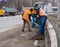 Roadside cleaning by improvement workers