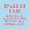 Roadside diner header vintage 3d vector alphabet set