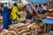 Roadside foods Lagos Nigeria; customers at a roadside stall