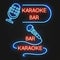 Roadside karaoke night club vector signboard