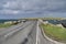 A roadway across a Churchill Barrier in the Orkney Islands