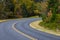 Roadway Meandering Through the Autumn Appalachian Mountains Along the Blue Ridge Parkway