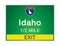 Roadway sign Welcome to Signage on the highway in american style Providing Idaho state information and maps On the green