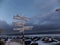 Roadway signpost in longyearbyen svalbard norway