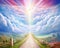 The roadway to the Kingdom of Heaven leads to salvation and paradise with God.