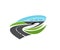 Roadway turn, motorway under bridge vector icon