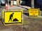 Roadwork Signs, Pedestrians Mind Your Step