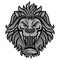 The Roar of Lion Head Logo Front Side Vector Illustration