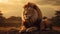 Roar of Silence: A Lion\\\'s Relaxation in the Savannah