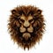 Roar Unleashed: Lion\\\'s Face in Vector Art on White,Generative AI