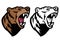 Roaring angry grizzly bear mascot head