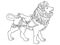 Roaring Fun: Intricate Lion Outline Illustration for Coloring Book