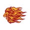 Roaring Lion Flaming Fire Logo Vector Illustration