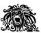 Roaring lion.Lion head. Monochromatic vector
